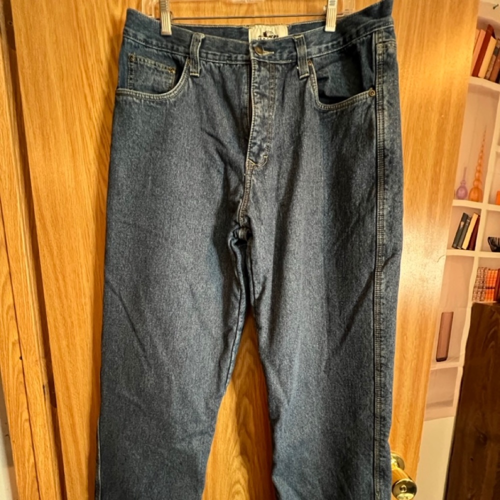 Mens Old Mill Fleece Lined Denim Jeans - Size 34 x 30